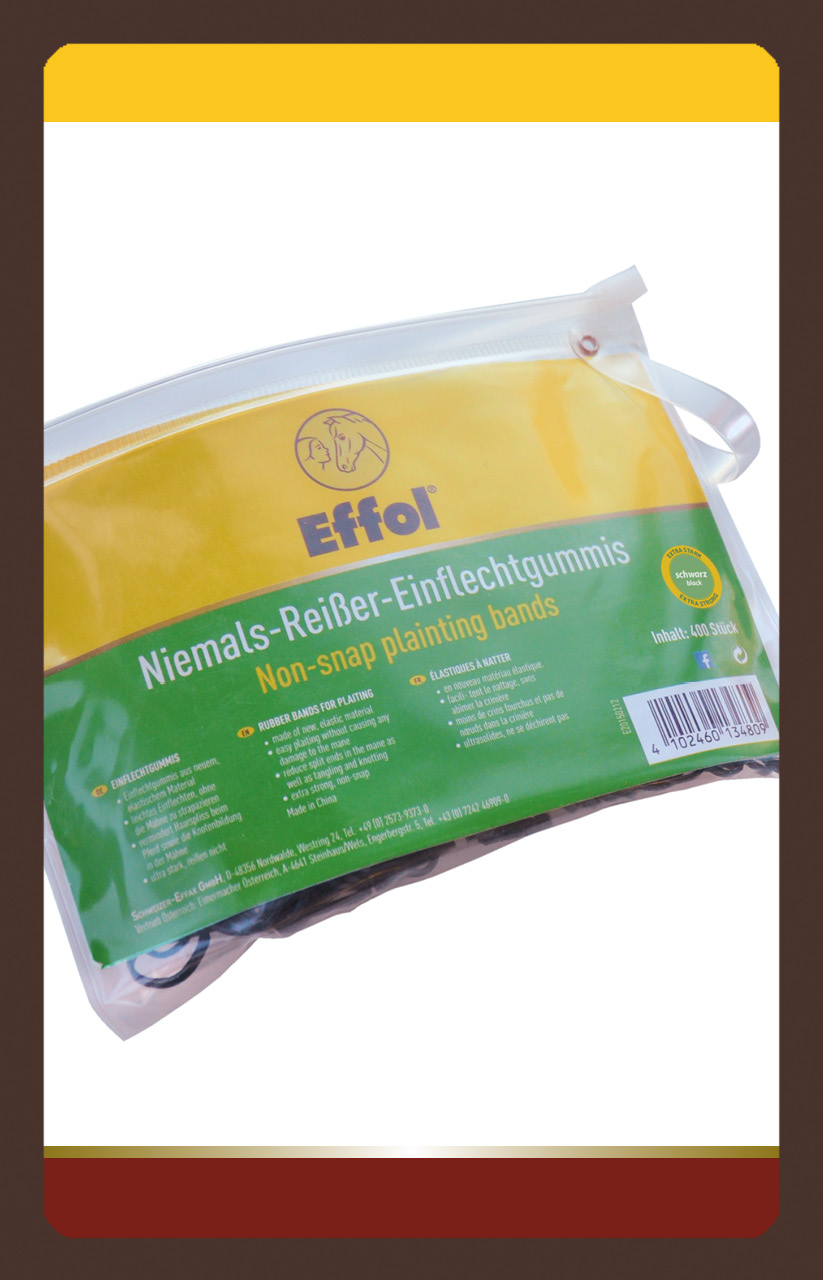 produkt Effol Niemals Reisser Einflechtgummis schwarz 400Stk