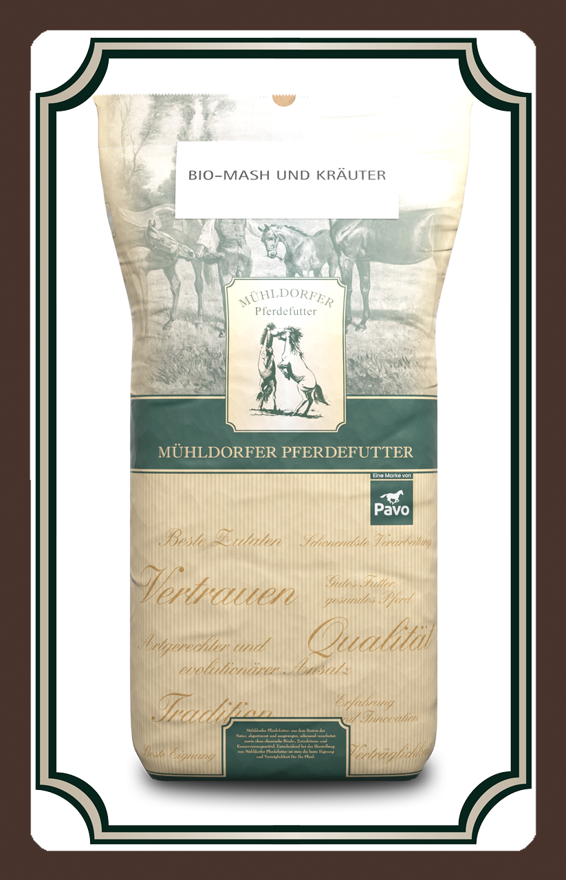 Pferdefutter Verdauung Stoffwechsel Mühldorfer Bio- Mash und Kräuter 15kg