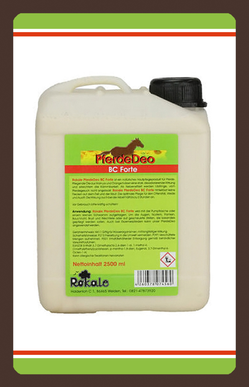 Sprühflasche Pferdeboxenwohl Klima Stall ätherischen Öle Rokale BC Forte 2,5L